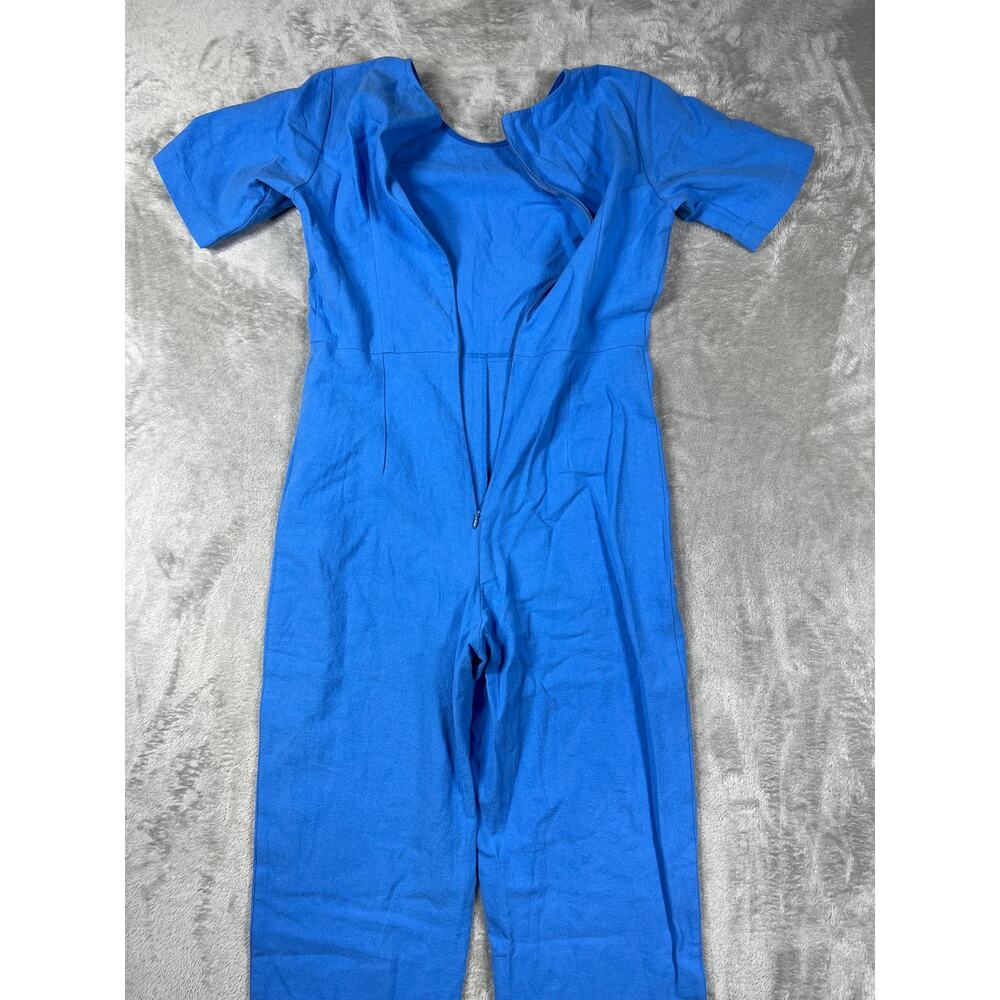 Ilana Kohn Blue Cotton Jumpsuit Romper Size 4 Small Short Sleeve Minimalist USA - Picture 10 of 11